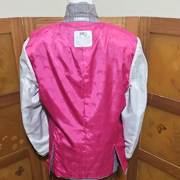 Moods of Norway Preppy Academia Blazer with Subtle Plaid Pattern